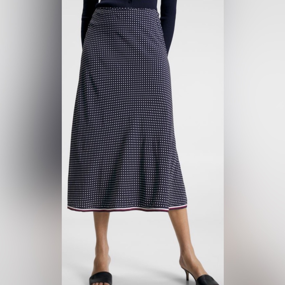 Black and White Polka Dot Skirt midi